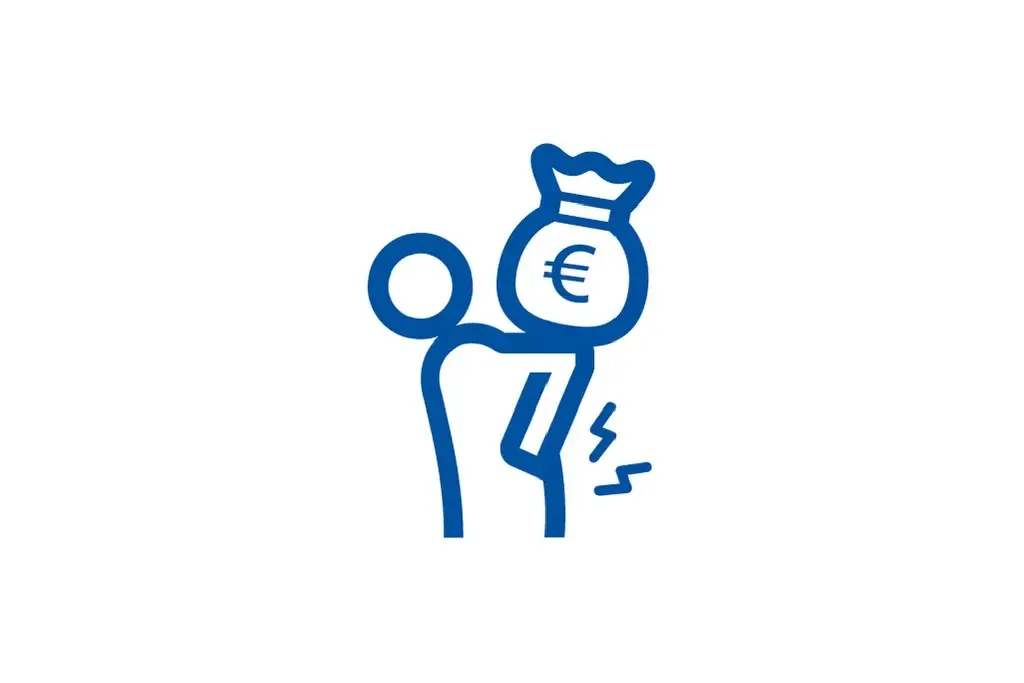 Ergonomic icon representing high cost from workforce strain